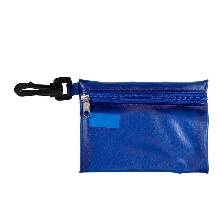 "MEDI" 19 Piece First Aid Kit in Translucent Zipper Kit with Plastic Carabiner Attachment 17