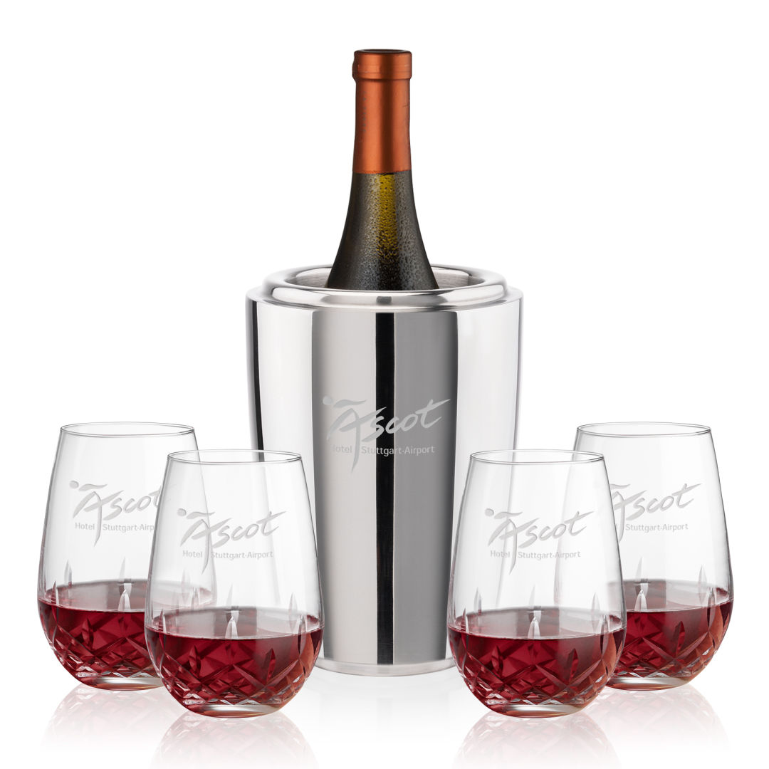 Pescara Wine Cooler & Templeton Stemless Wine Set 6