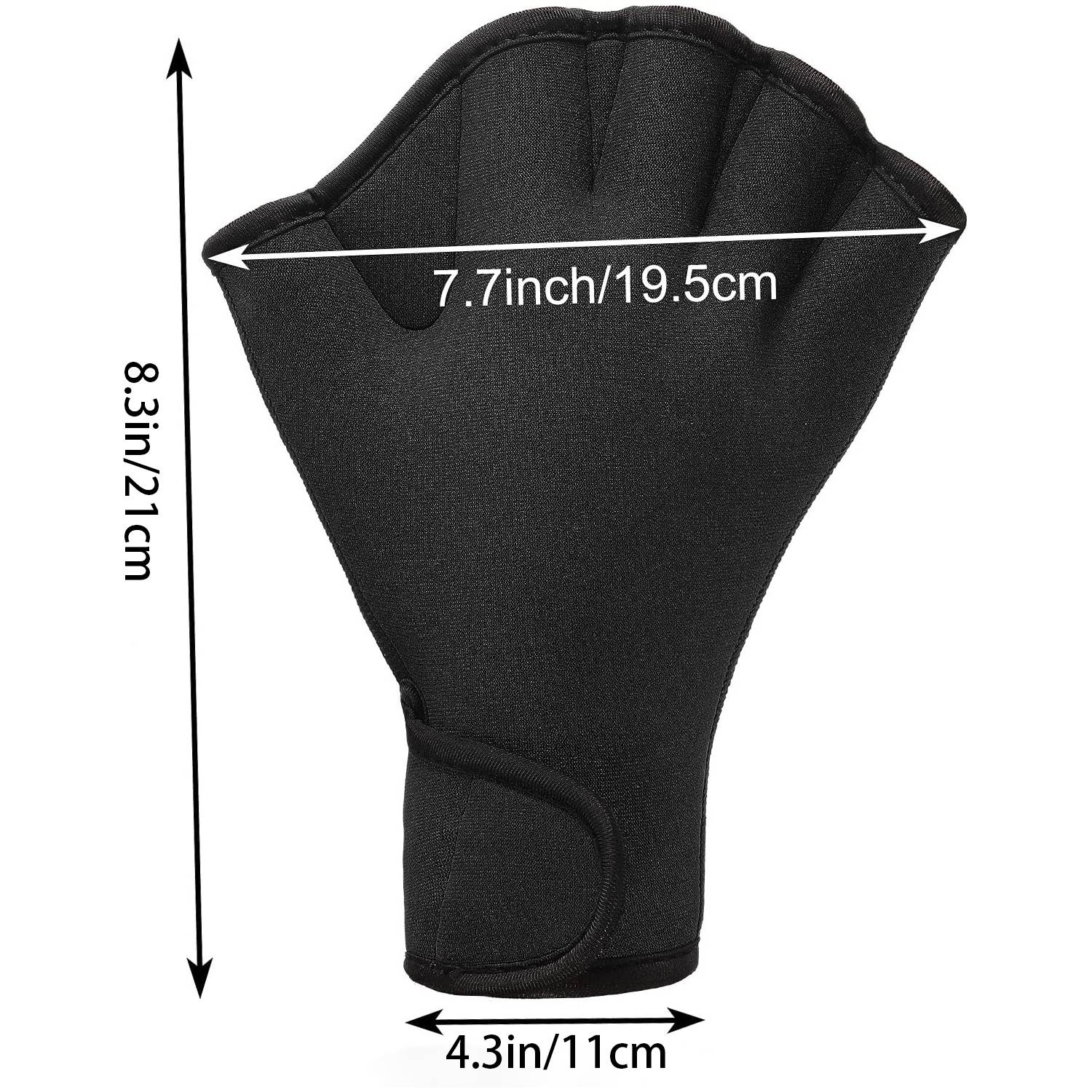 Neoprene Webbed Swim Training Glove w/Adjustable Wrist Strap 3