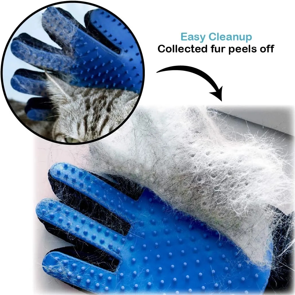 Soft Rubber Bristle Brush Pet Fur Combing Gloves 4