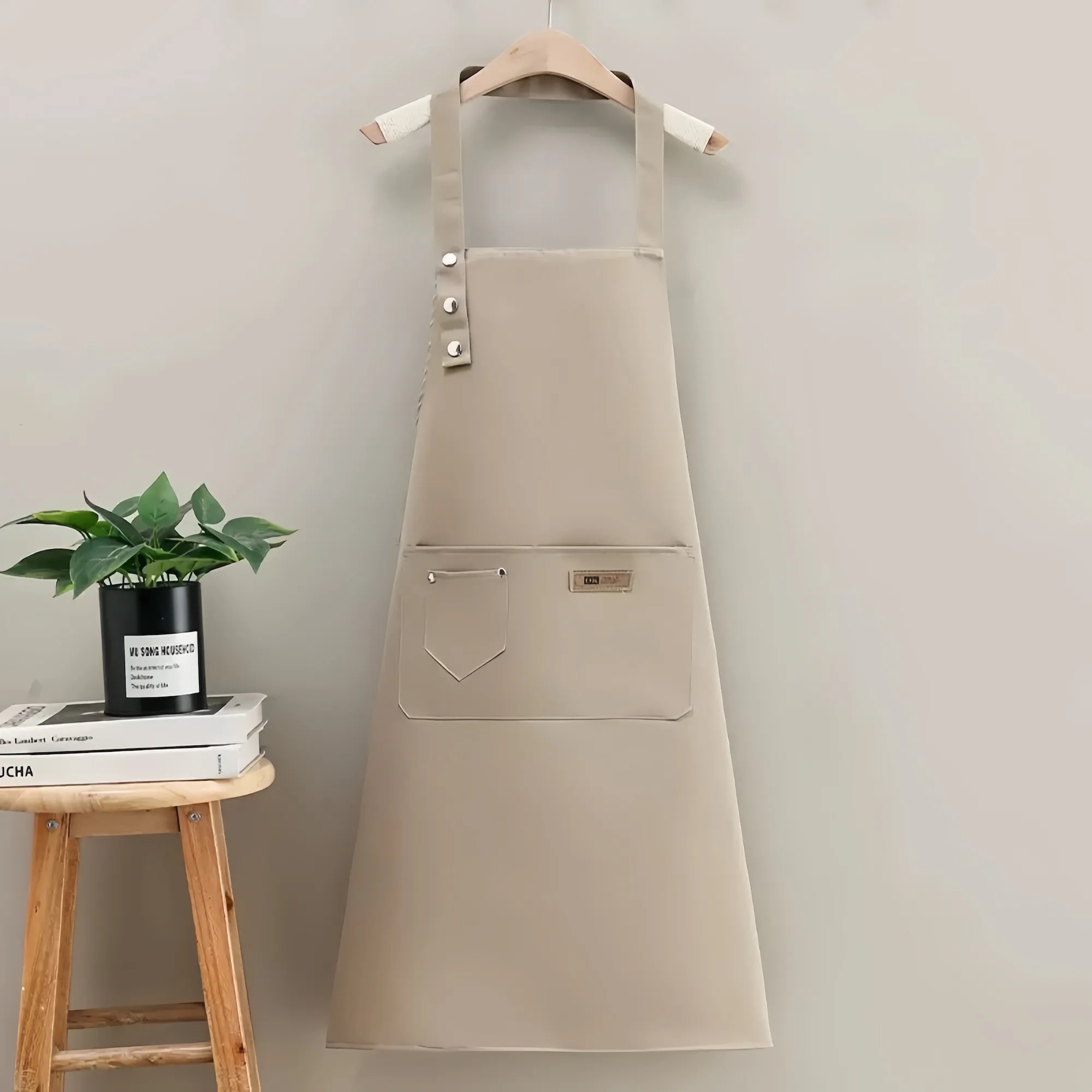 Kitchen Cooking Adjustable Polyester Apron With Pocket 7