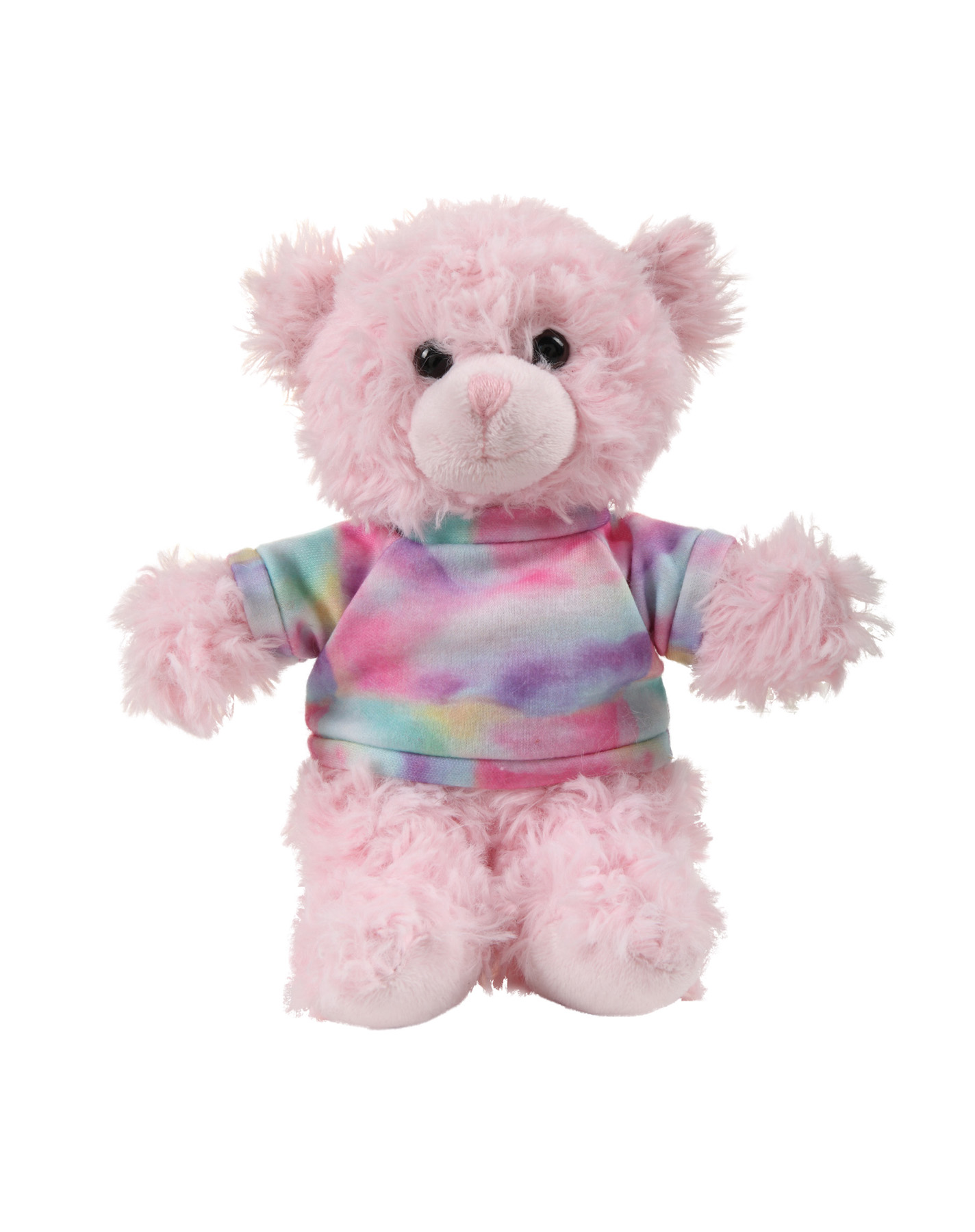 soft plush  Pink Curly Sitting Bear with t-shirt 11