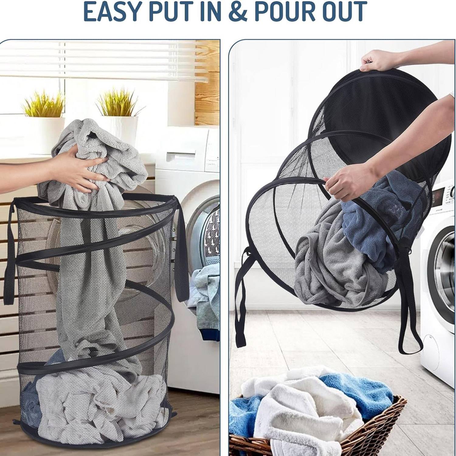 Large Collapsible Mesh Laundry Basket 3