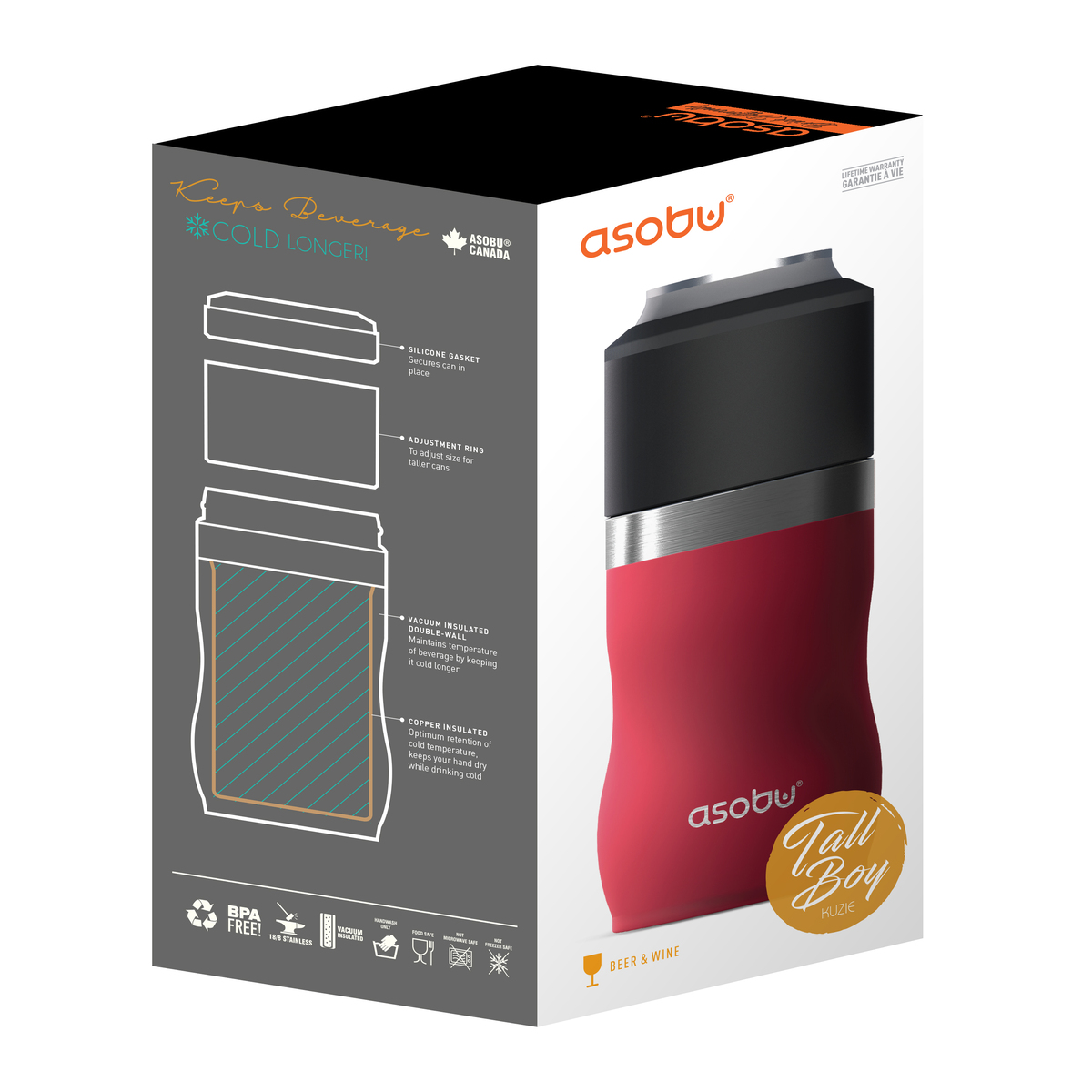 Asobu 24 Oz. Tall Boy Vacuum Insulated Can Keeper 7