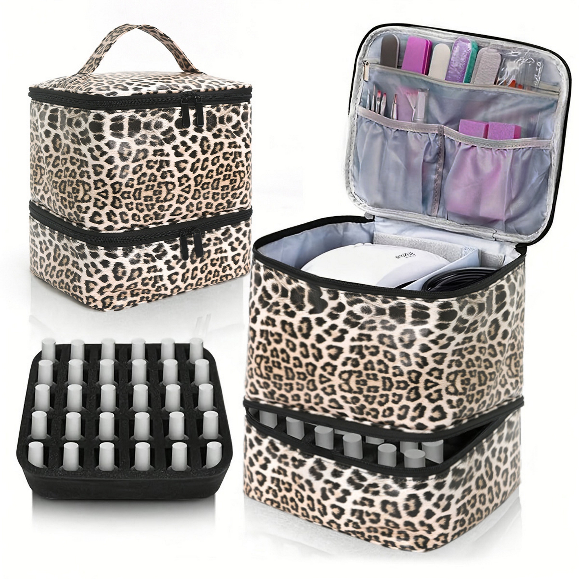 Double Makeup Nail Polish Storage Bag 18