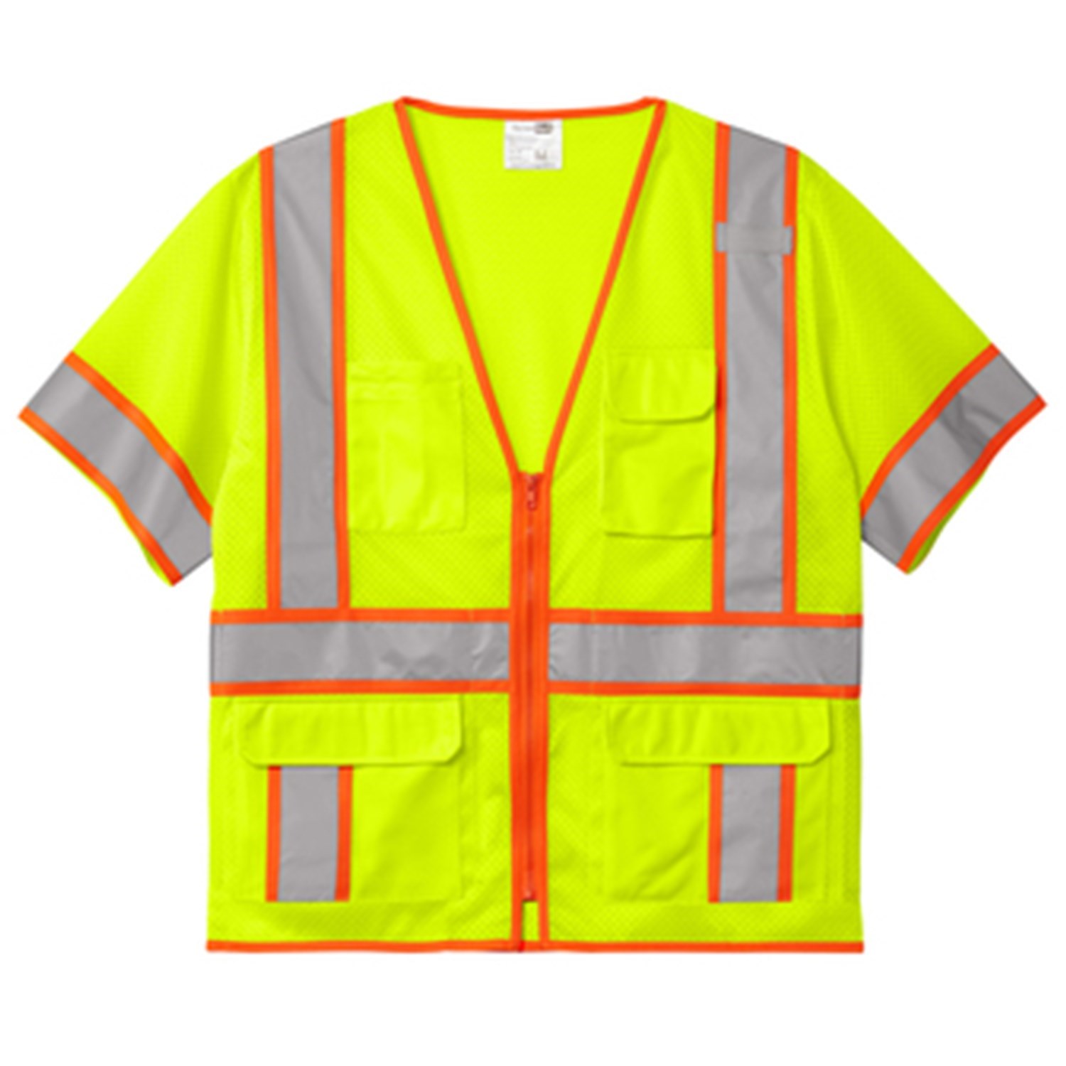 CornerStone® ANSI 107 Class 3 Surveyor Mesh Zippered Two-Tone Short Sleeve Vest