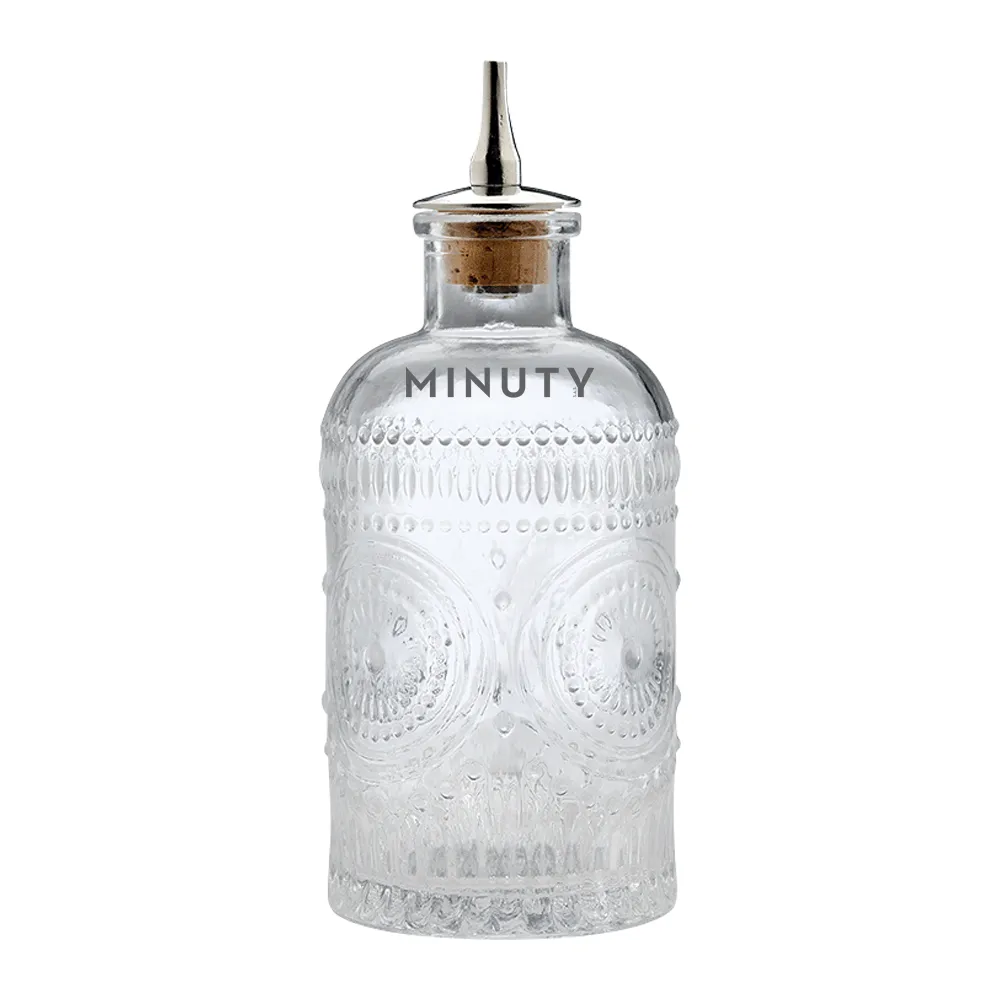 6.8oz. Glass Bitters Bottle Dome Retro Design 3