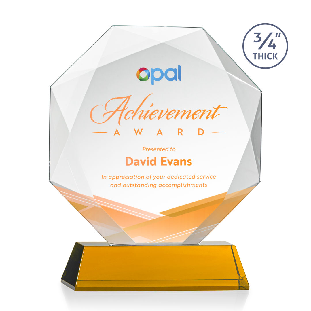 Bradford VividPrint™ Award on Newhaven Base - Amber 6