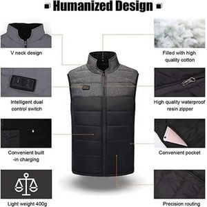 4 Areas Warming Heated Vest Electric USB Unisex 3