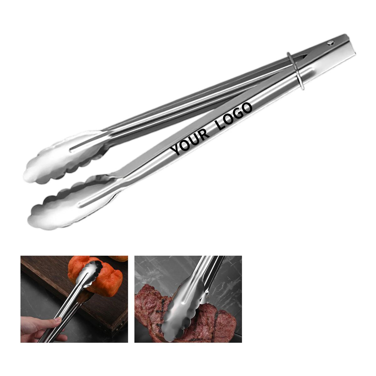 Durable Stainless Steel BBQ Tongs with Lock 2