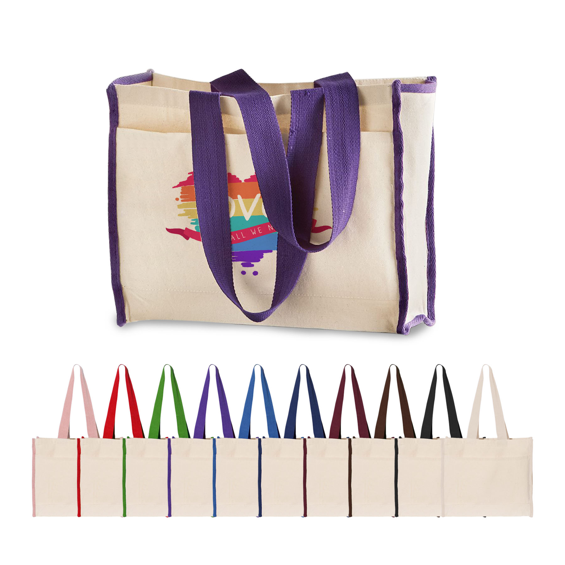 100% Heavy Duty 12 oz. Cotton Canvas Tote Bag 7