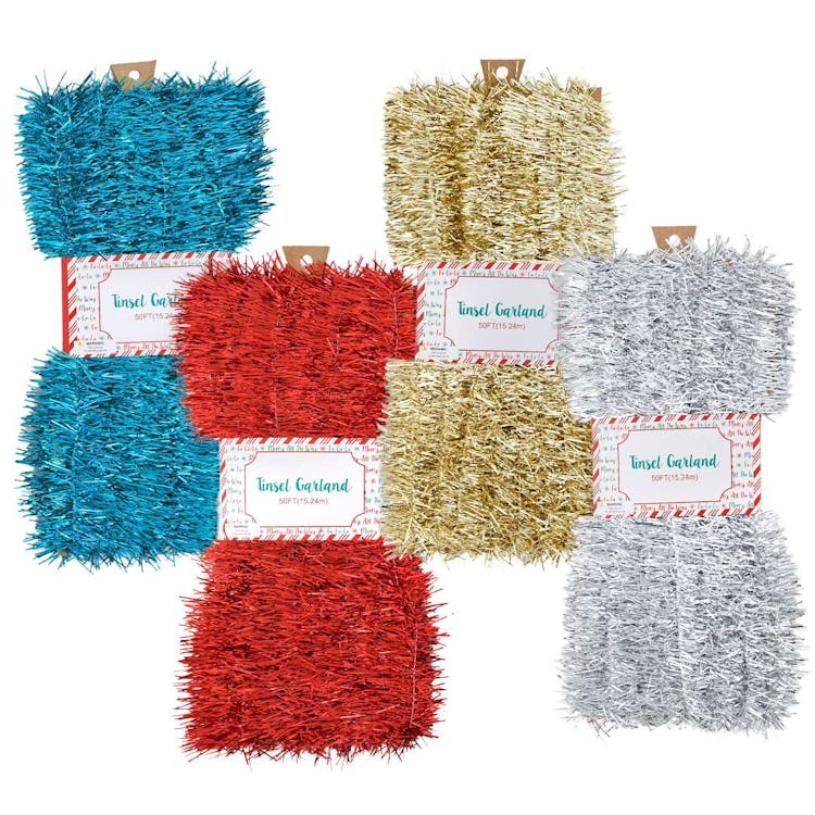 Christmas Garland Tinsel 50 Ft - Assorted 1