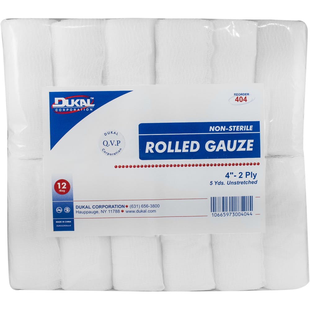 Non-Sterile Rolled Gauze - 2-Ply 4" x 5 yards 1