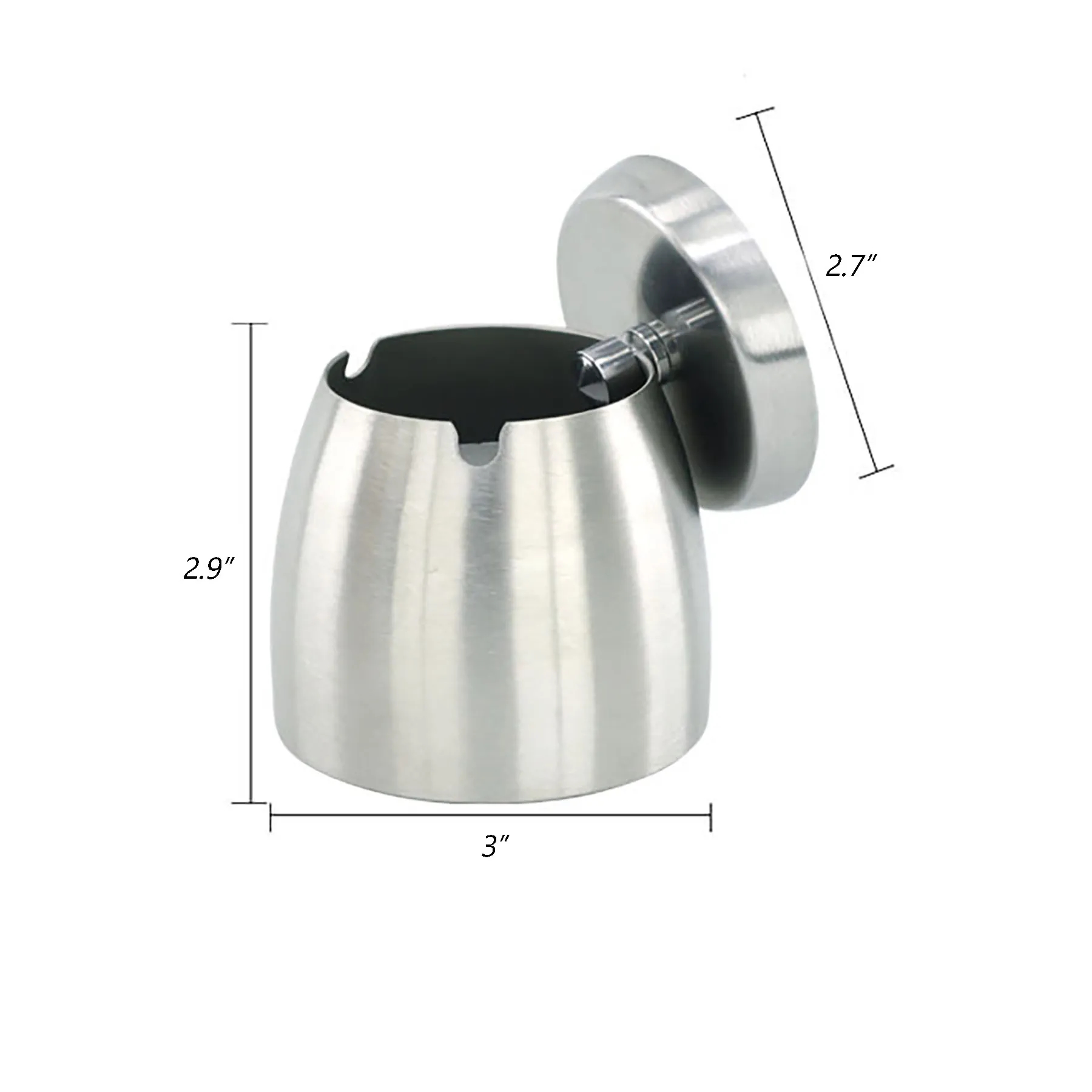 Stainless Steel Ashtray with Lid 8