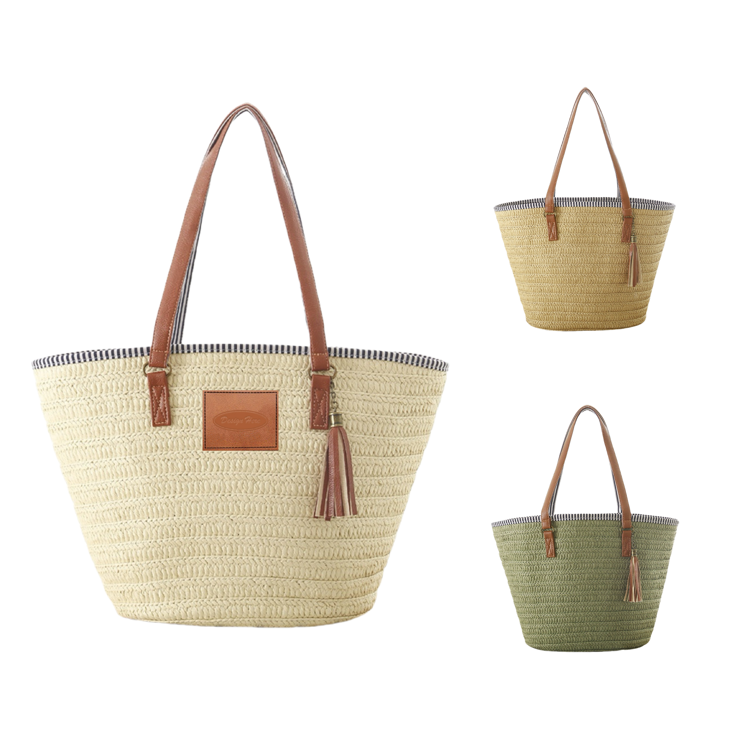 Paper Rope Tote with Leather Handles ?C Elegant Style 4