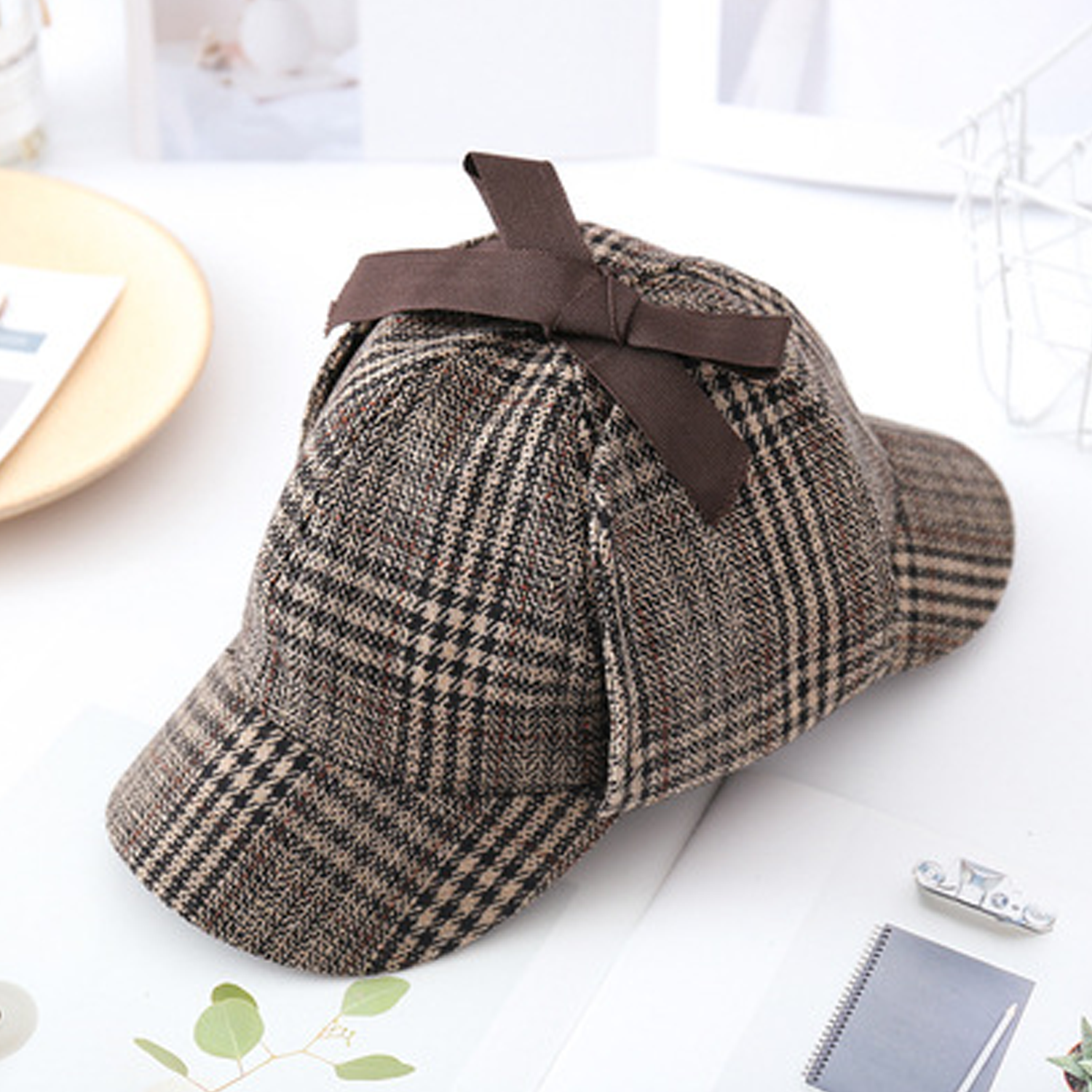 Men Women Tweed Deerstalker Hat 5