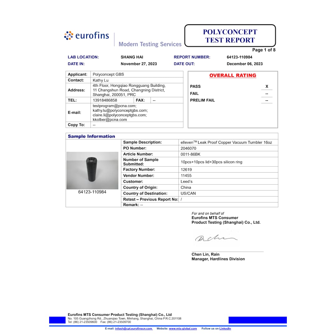 elleven™ Leak Proof Copper Vacuum Tumbler 16oz 43