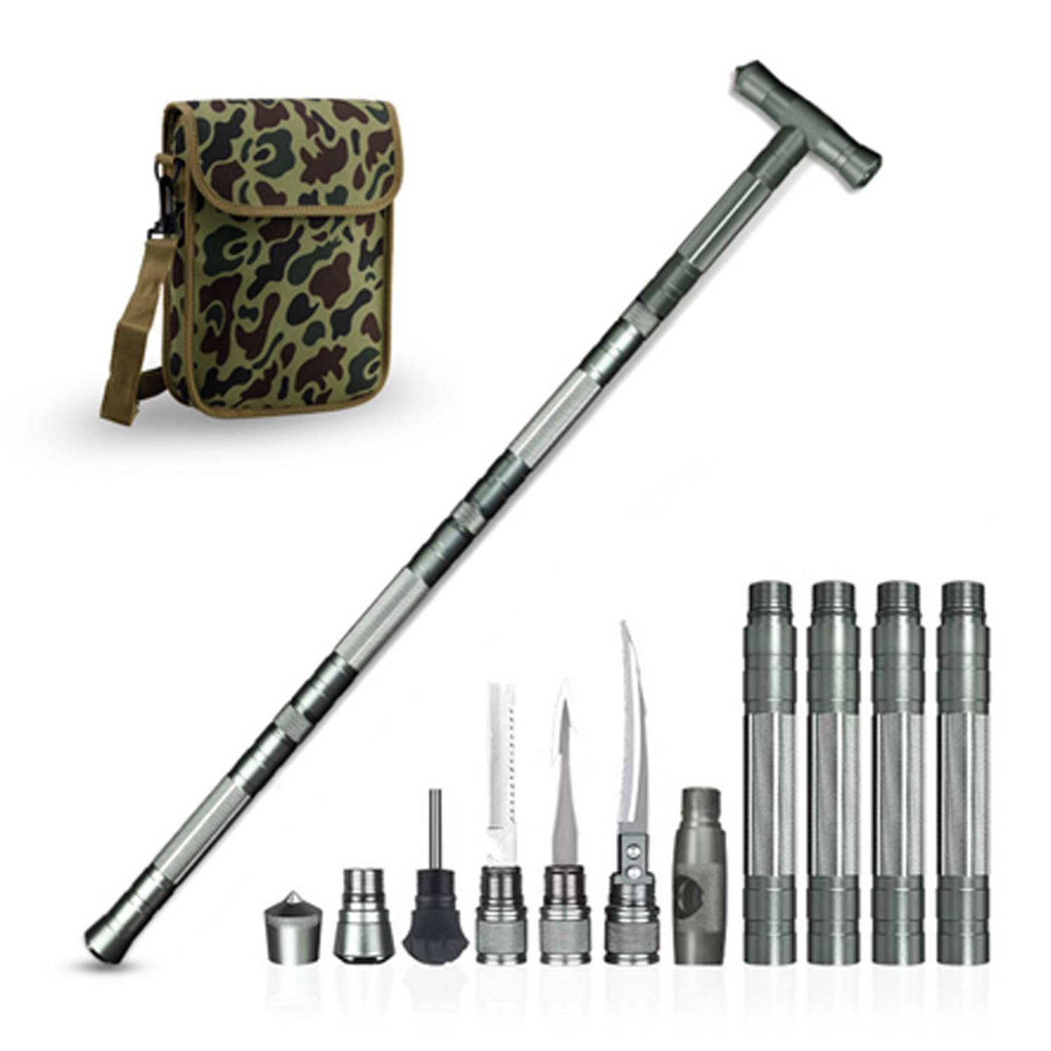 Multi Function Folding Hiking Pole w/ Survival Tools 8