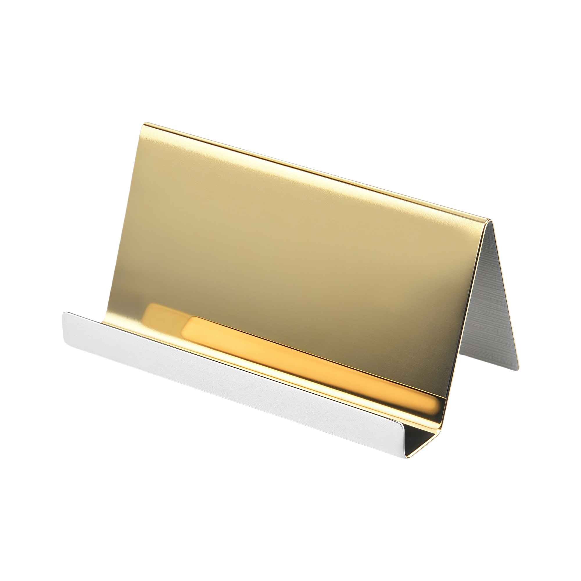 Stainless Steel Business Card Holder for Desk - Creative Office Nameplate Card Stand with Phone Slot 6