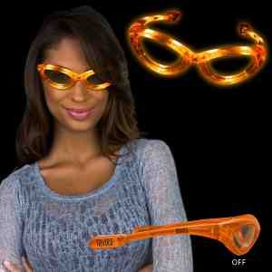 Orange Light Up Flashing LED Sunglasses 1