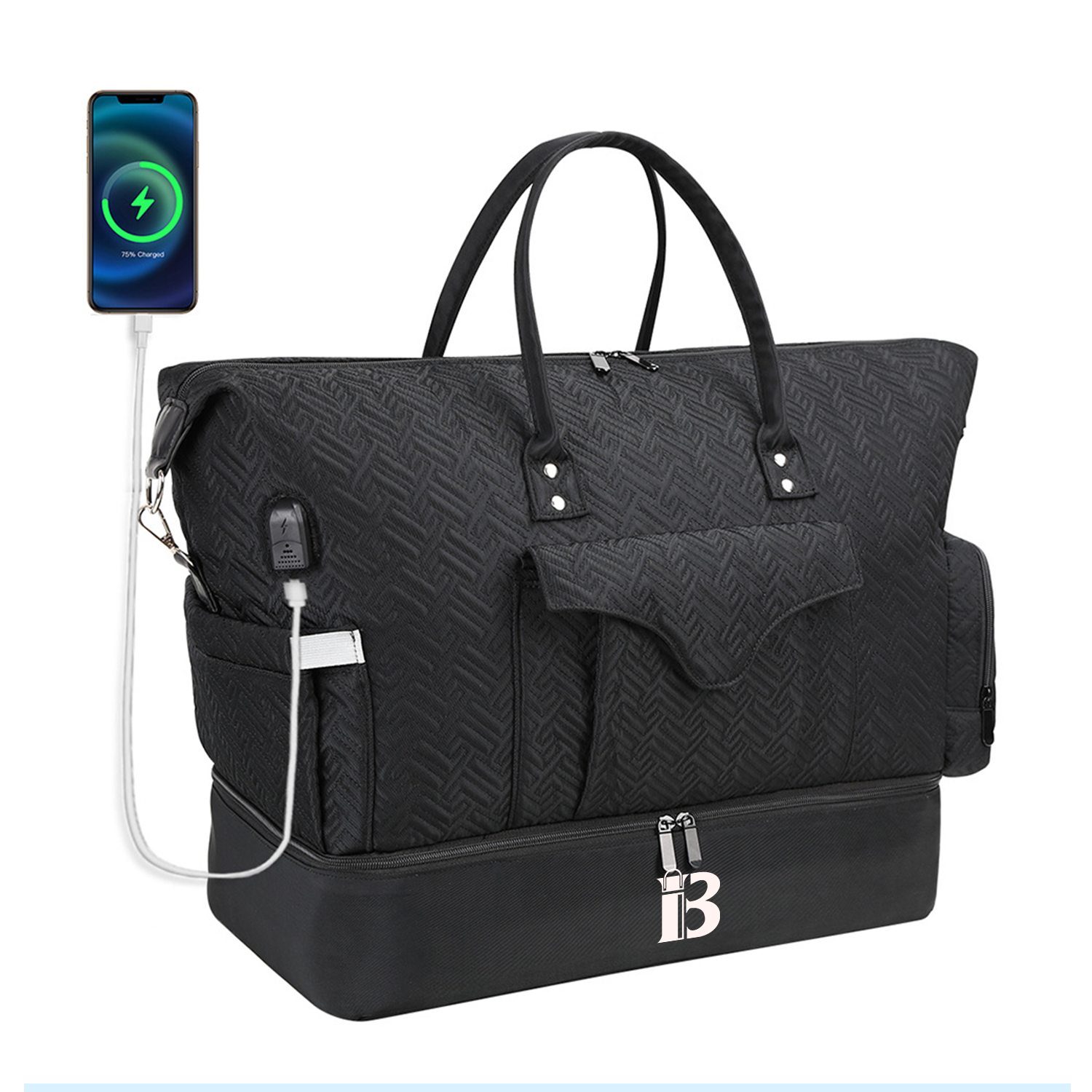 Dry-Wet Separation Fitness Duffel Bag With Usb Charging Port 2