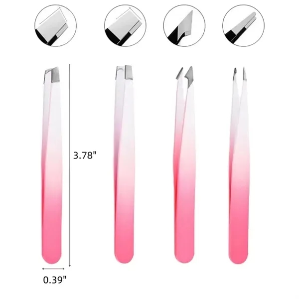 Stainless Steel Eyebrow and Beard Tweezers Set 7