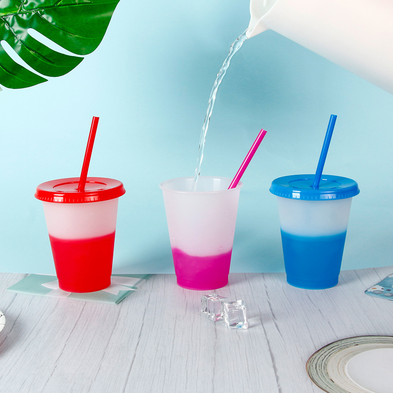 16OZ Cold Colored Changing Tumbler Cups for Kids 4