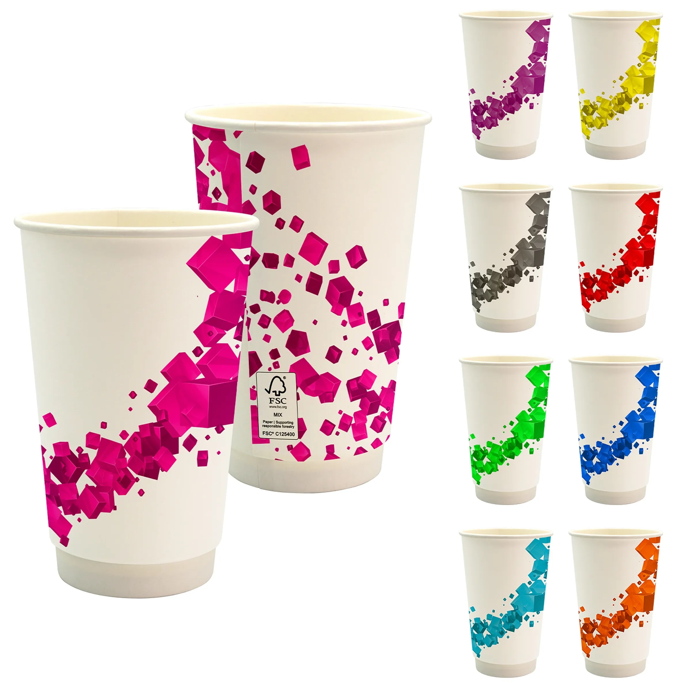 16 oz. Full Color Floating Cube Paper Cup 2