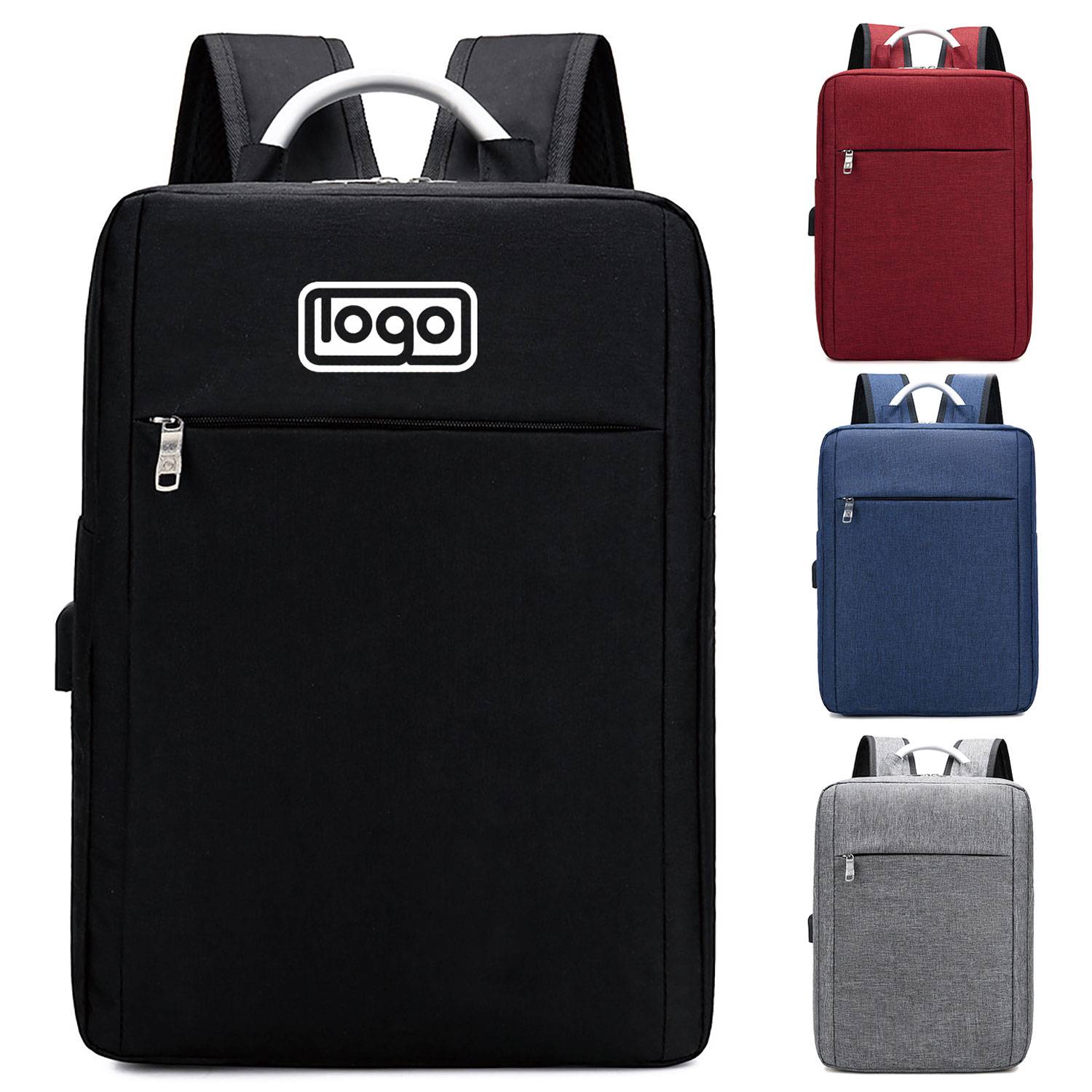 Mens Business Laptop Backpack w/ USB Charging Port 5