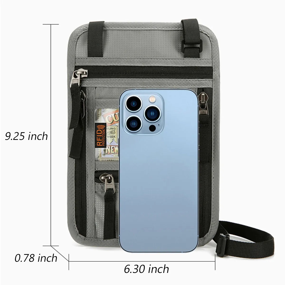 Travel Neck Wallet with RFID Blocking 1