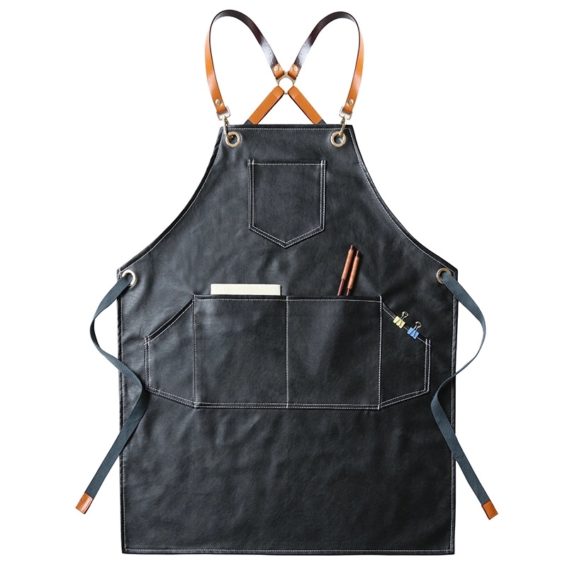 Custom PU Kitchen Apron with Large Pockets 5