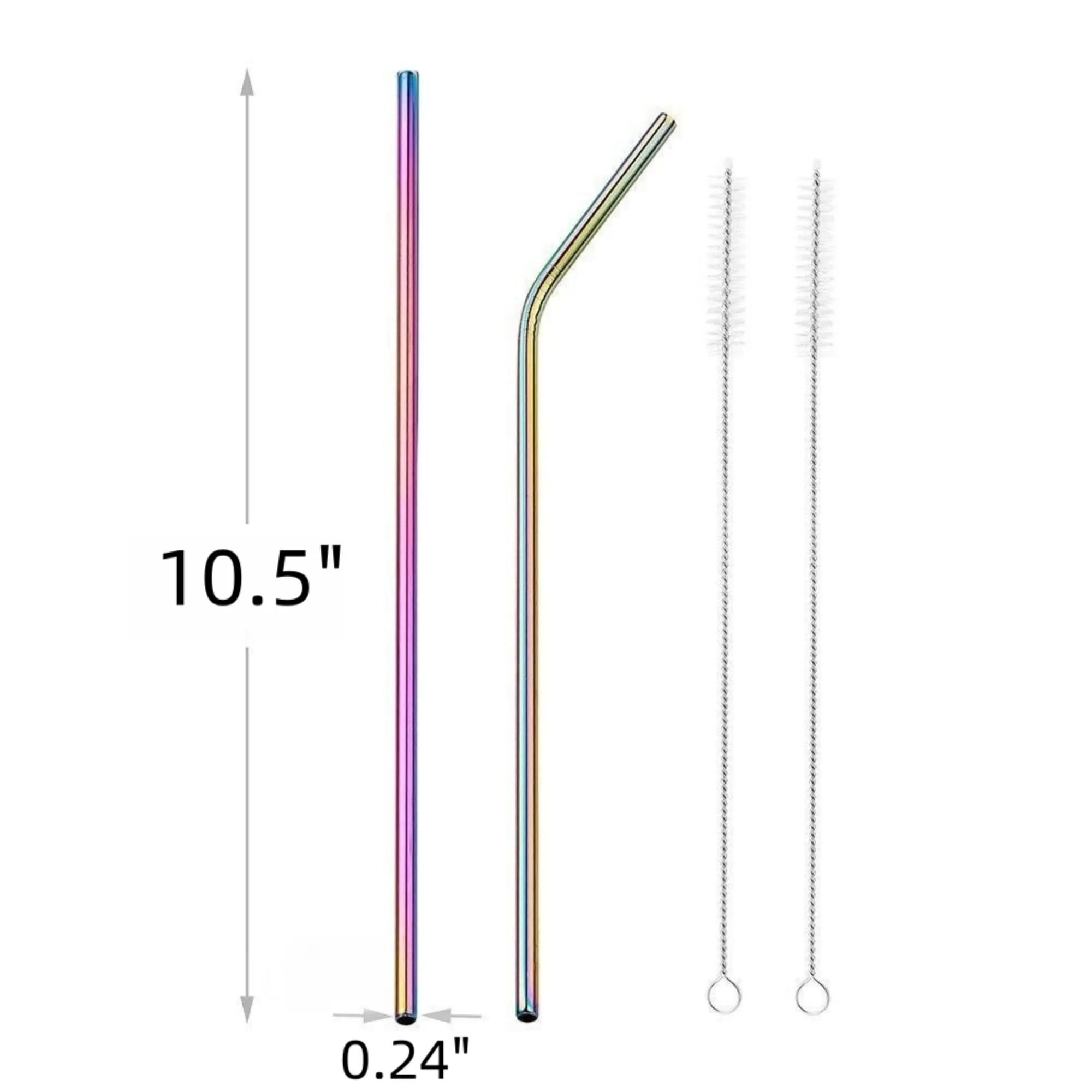Trendy MOQ 20 Set 8 Pack Reusable Drinking Smoothie Straws 5