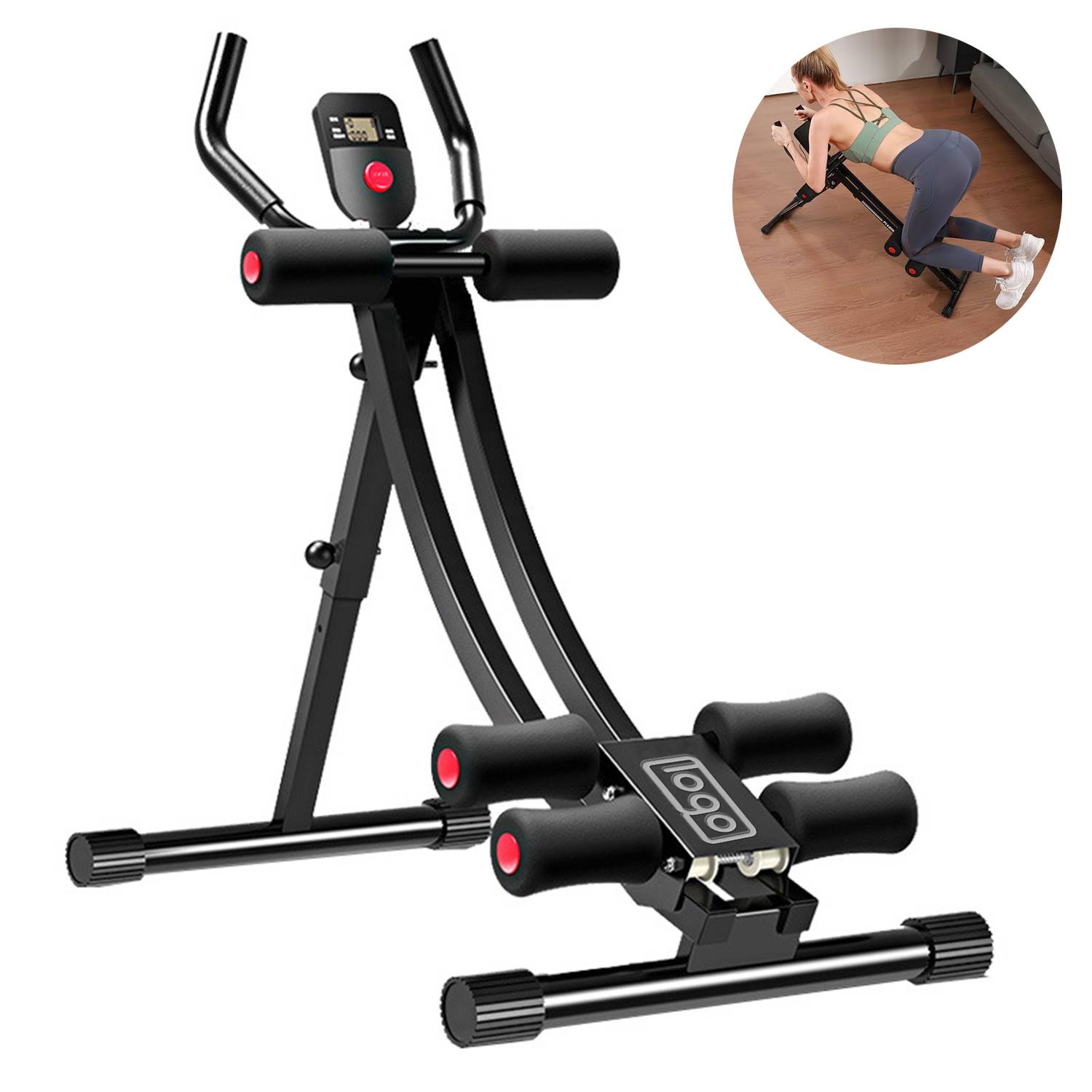 Foldable Home Fat-Burning Abdominal Fitness Roller Machine 1