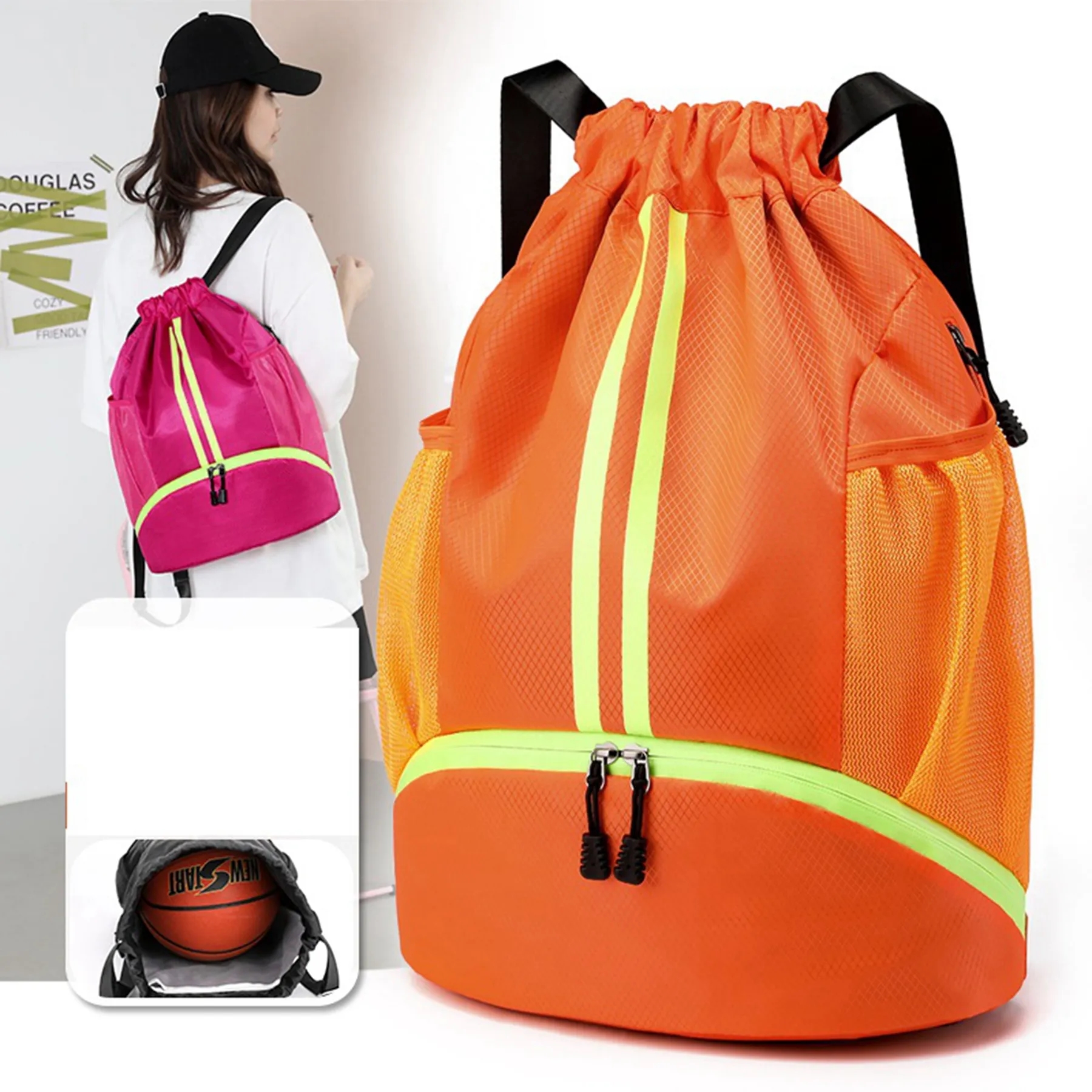 Waterproof Dry Wet Separate Drawstring Backpack 4