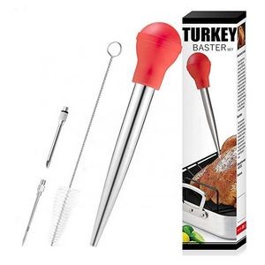 4Pcs Stainless Steel Turkey Baster Syringe Injector 2