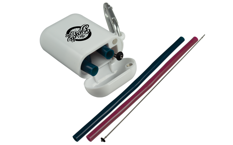 Traveler's Silicone Straw with Carabiner Case
