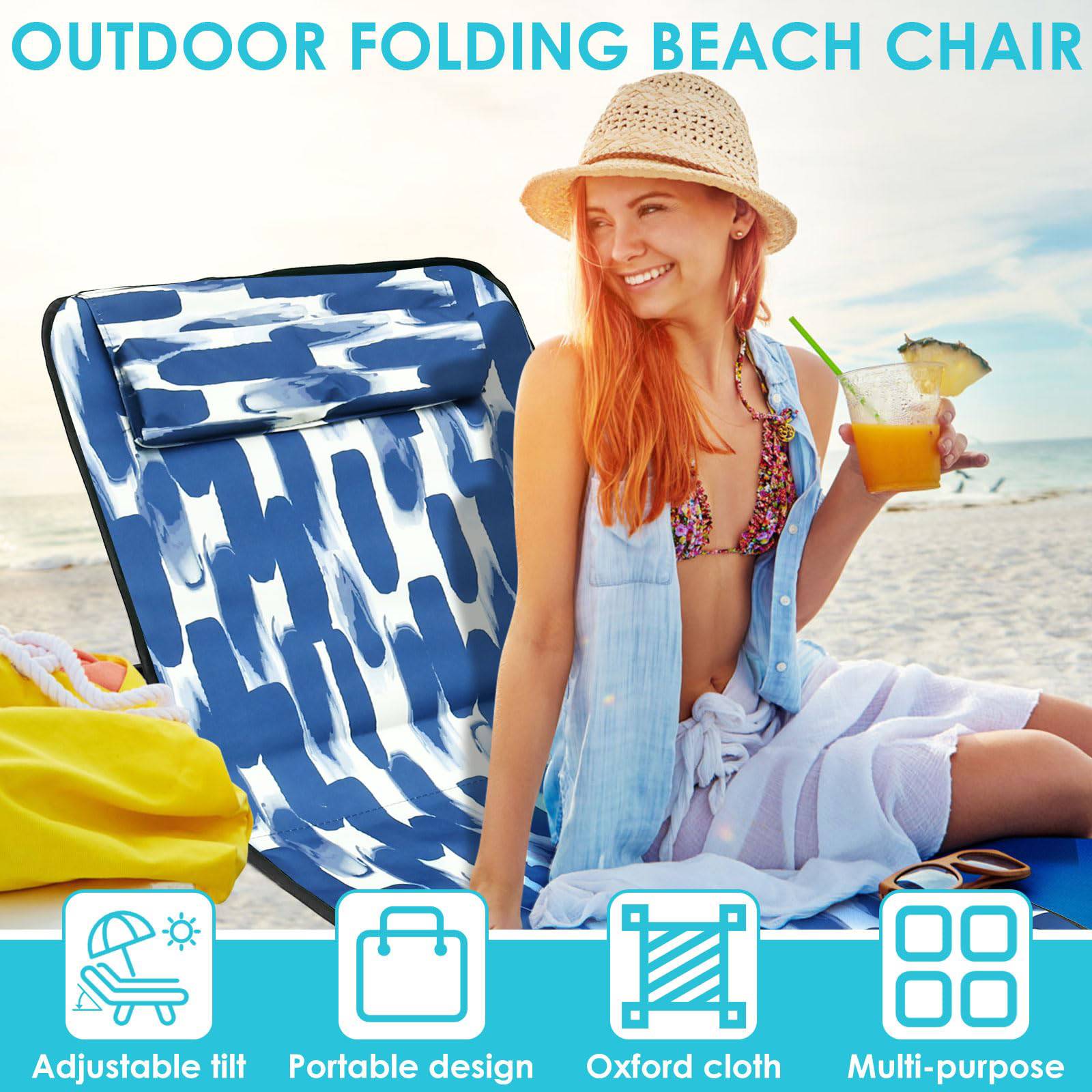 Outdoor Adjustable Folding Beach Lounge Chair 5