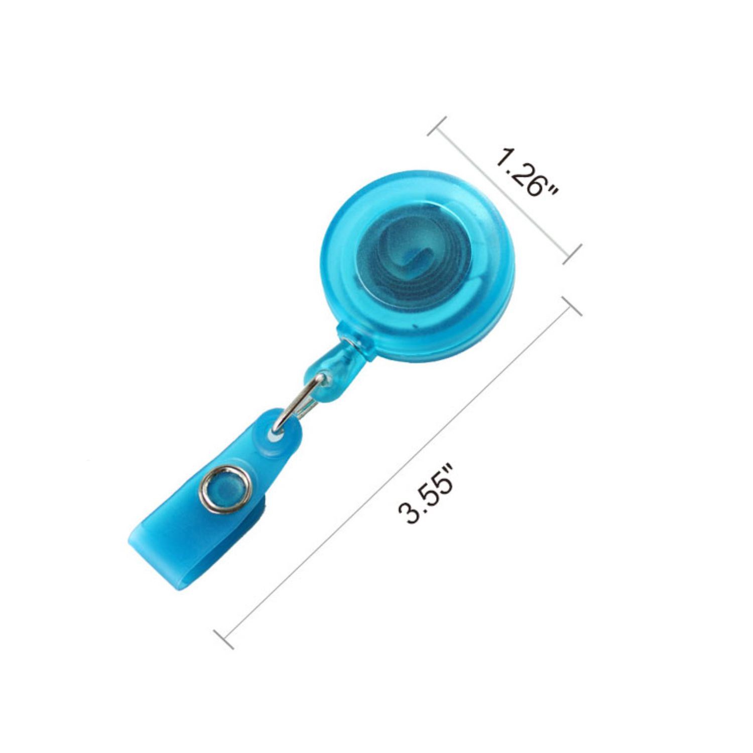 Transparent Round Badge Reel Holder w/ Match Color Strap 5