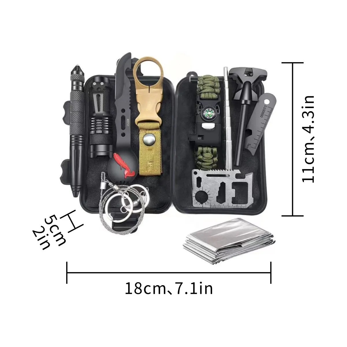 13 In 1 Emergency Survival Kit With LED Flashlight 2