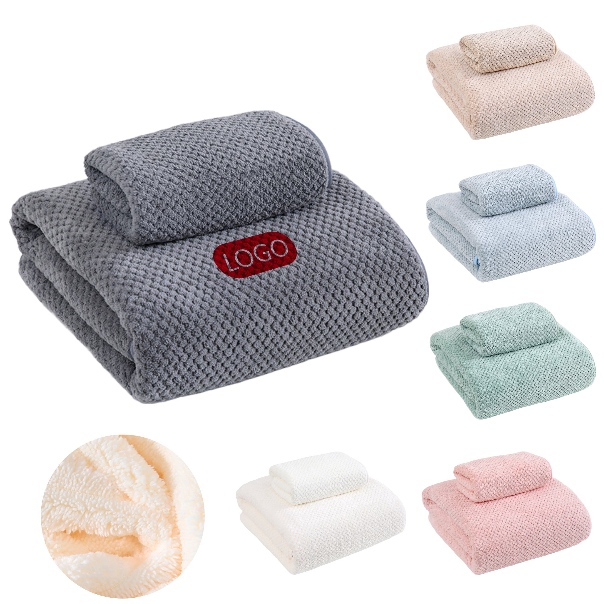 Durable 14x30In Coral Fleece Quick Drying Towel 5