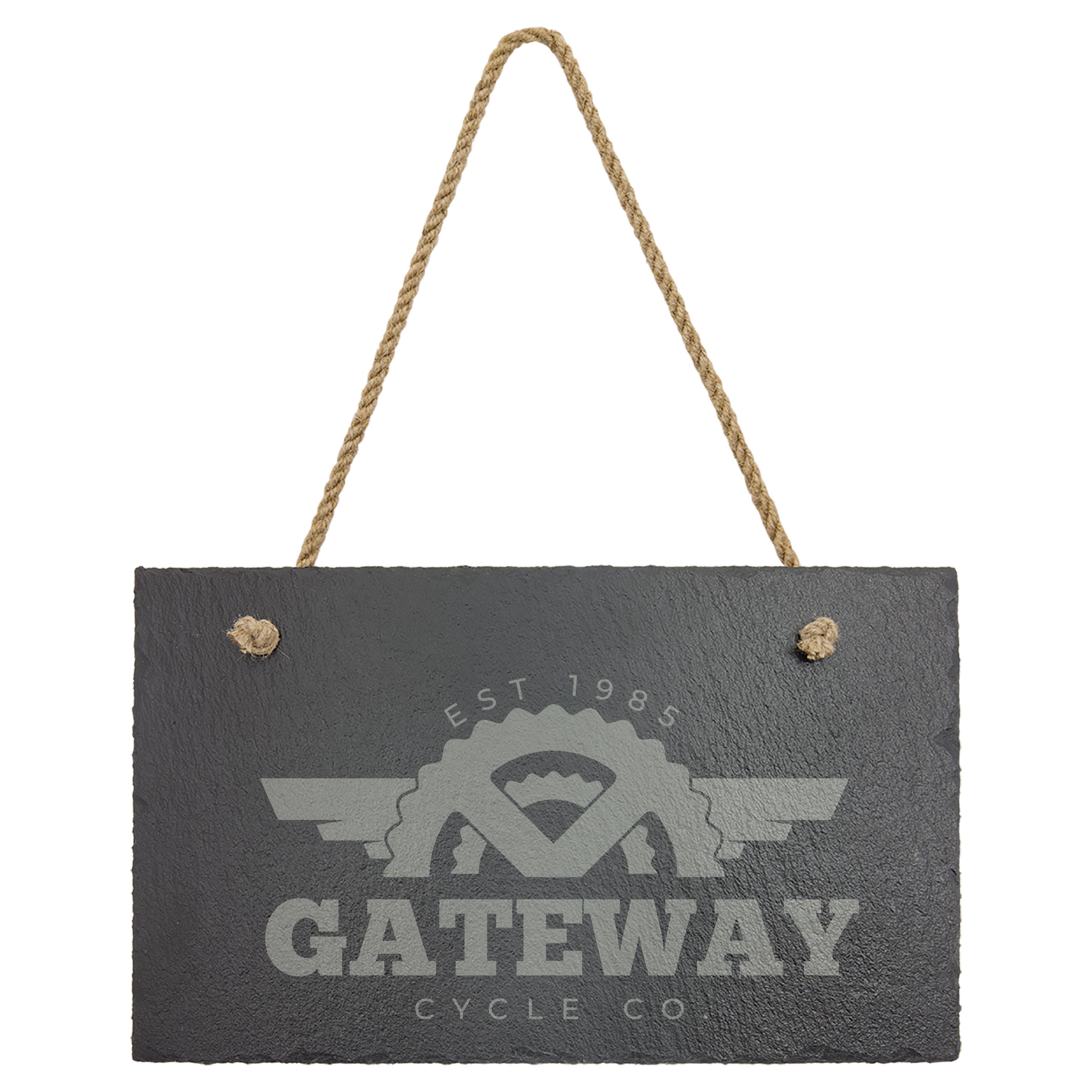 11 3/4" x 7" Rectangle Slate Decor with Hanger String