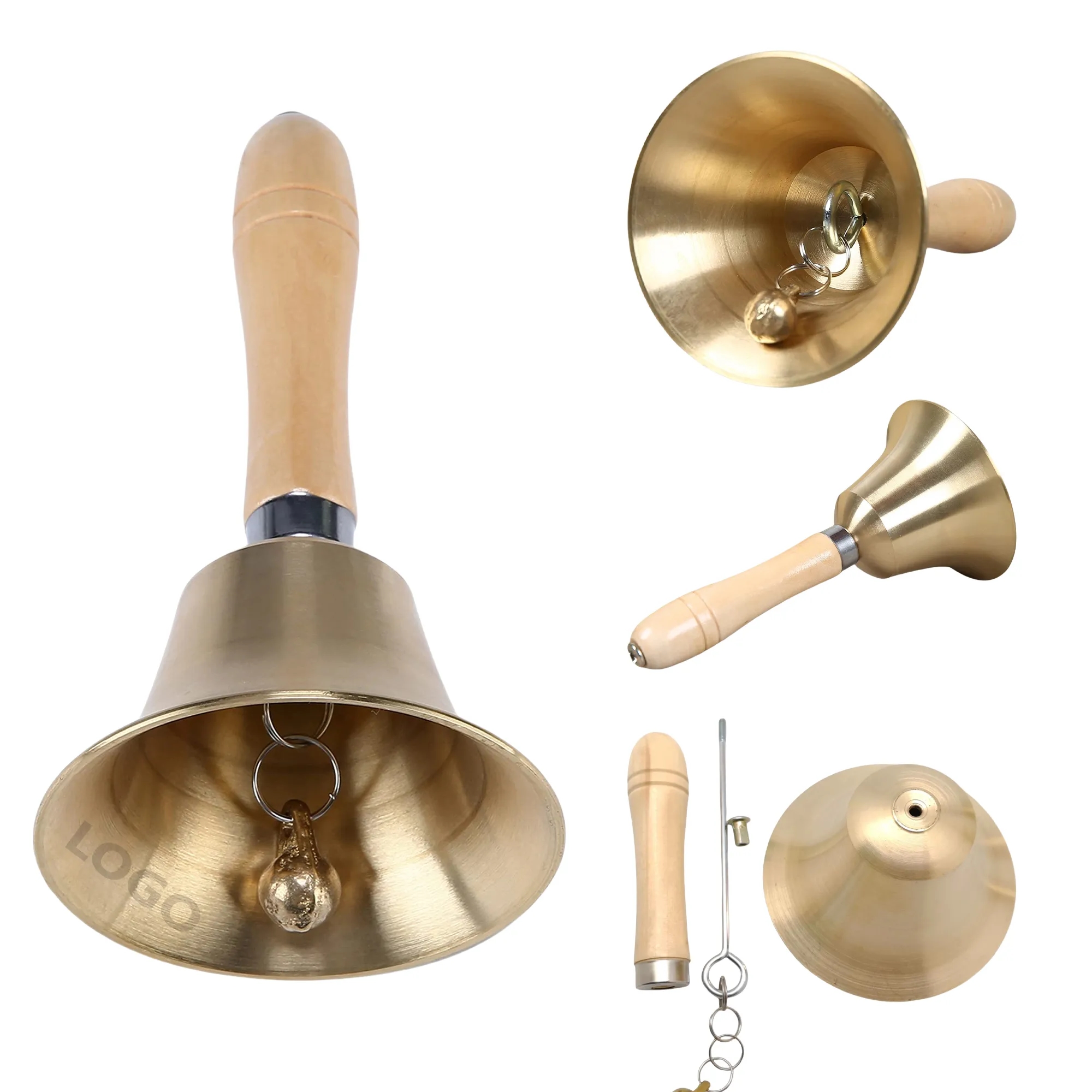 Brass Hand Call Bell with Wooden Handle MOQ50 5