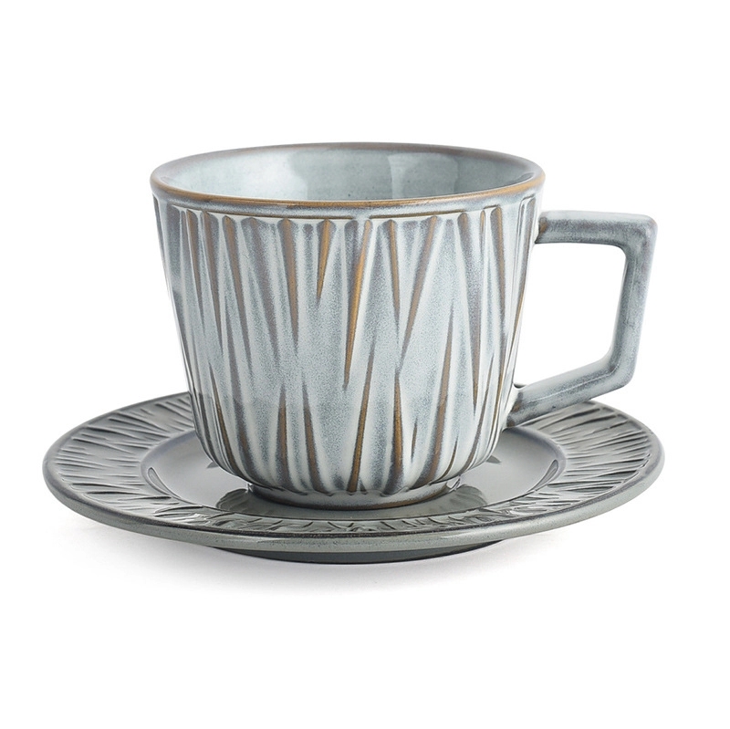 Custom 8 oz Ceramic Coffee Mug Saucer Set 8