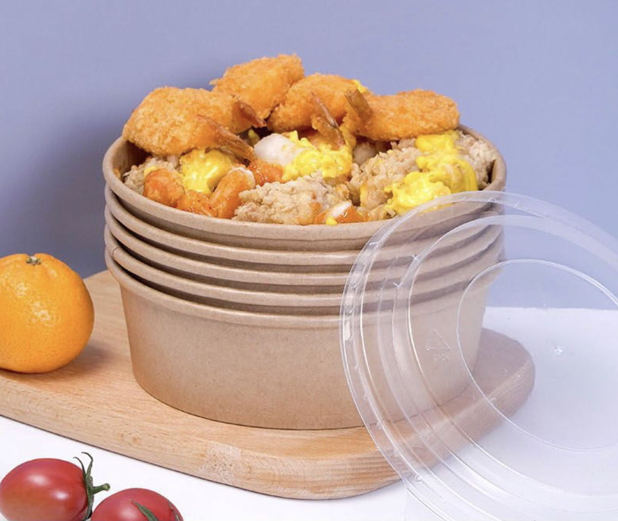 25 Oz Large Paper Bowls with Lids 6