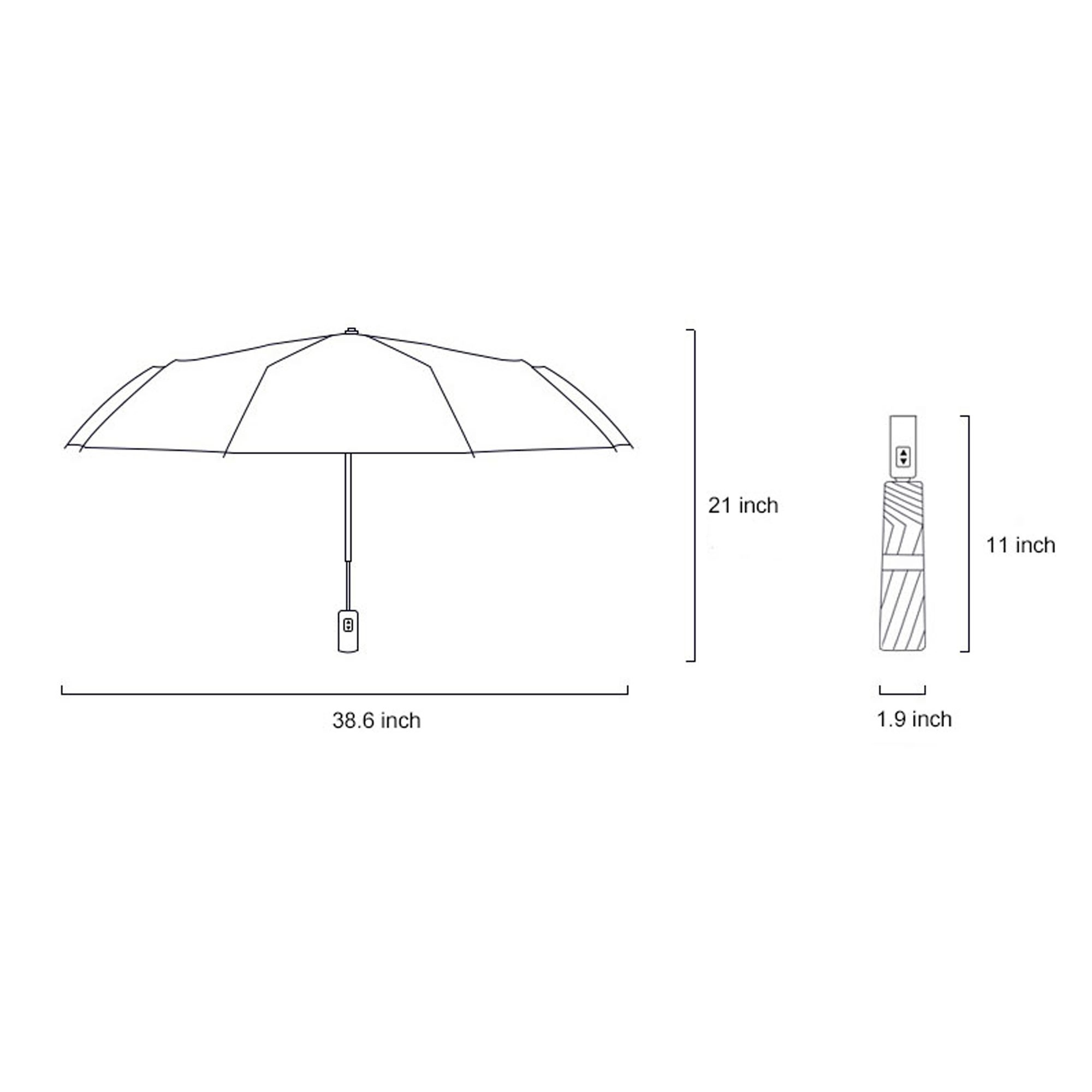 Automatic Open Close Travel Folding Umbrella 10