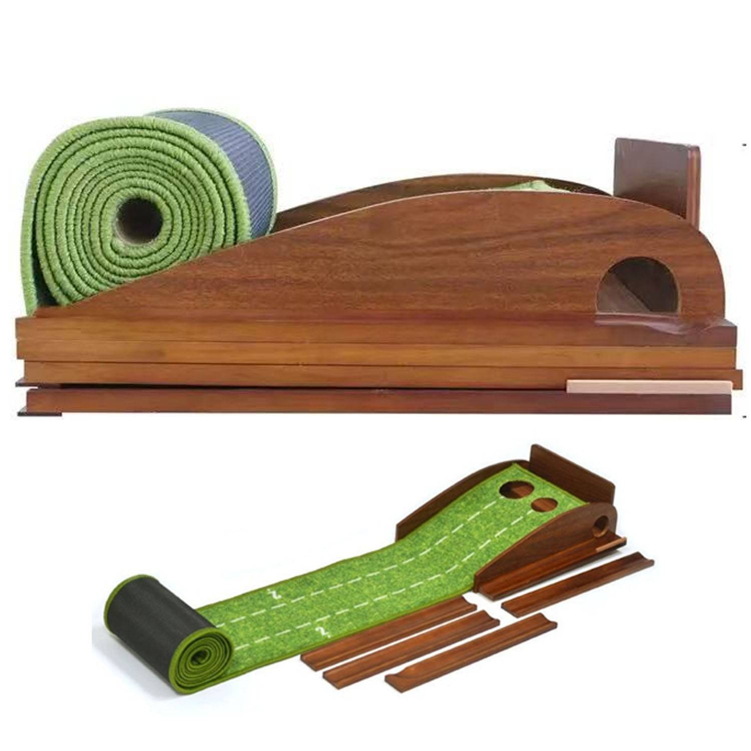 Golf Putting Practice Dual-Hole Ball Return Mat 7