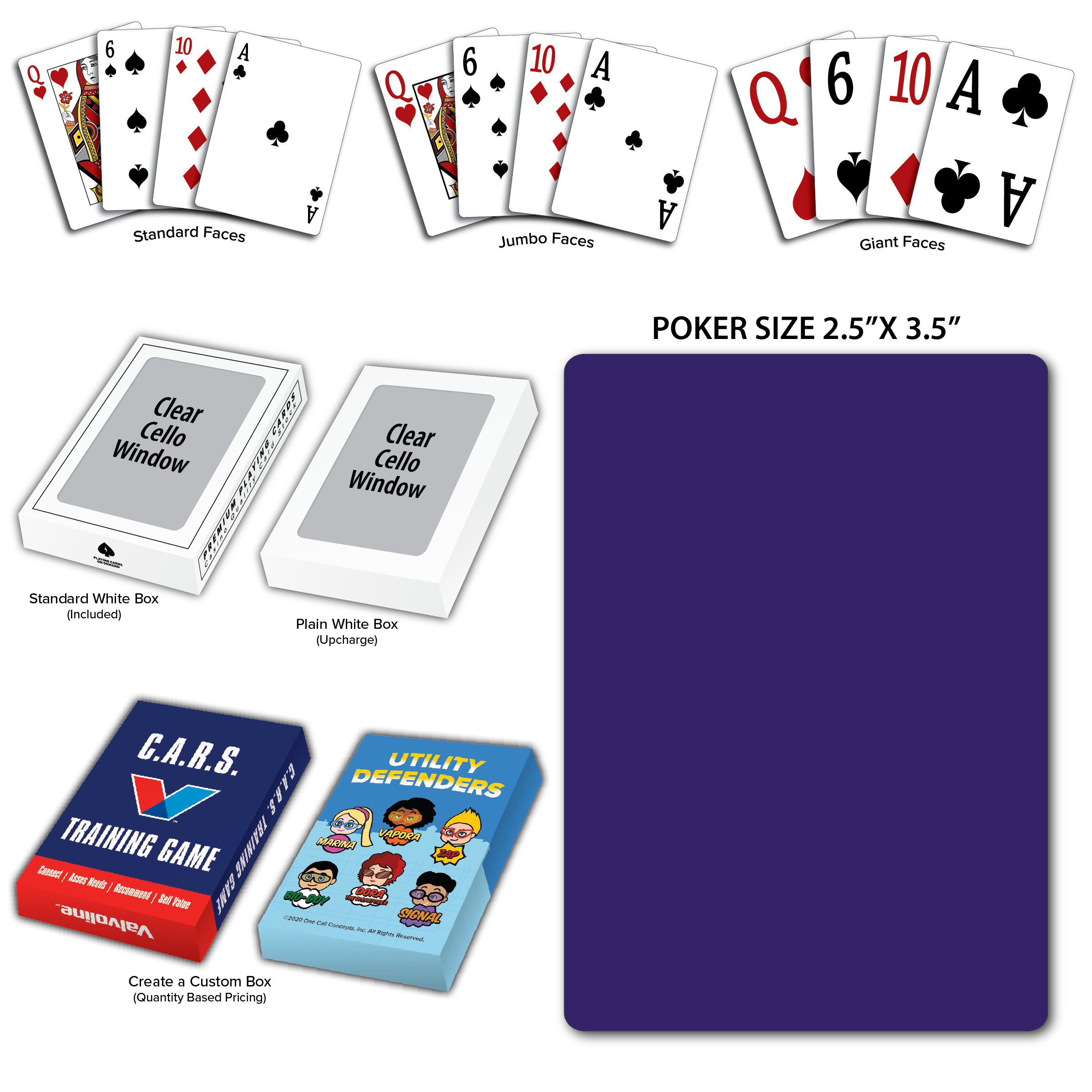 Solid Back Purple Poker Size Playing Cards 2