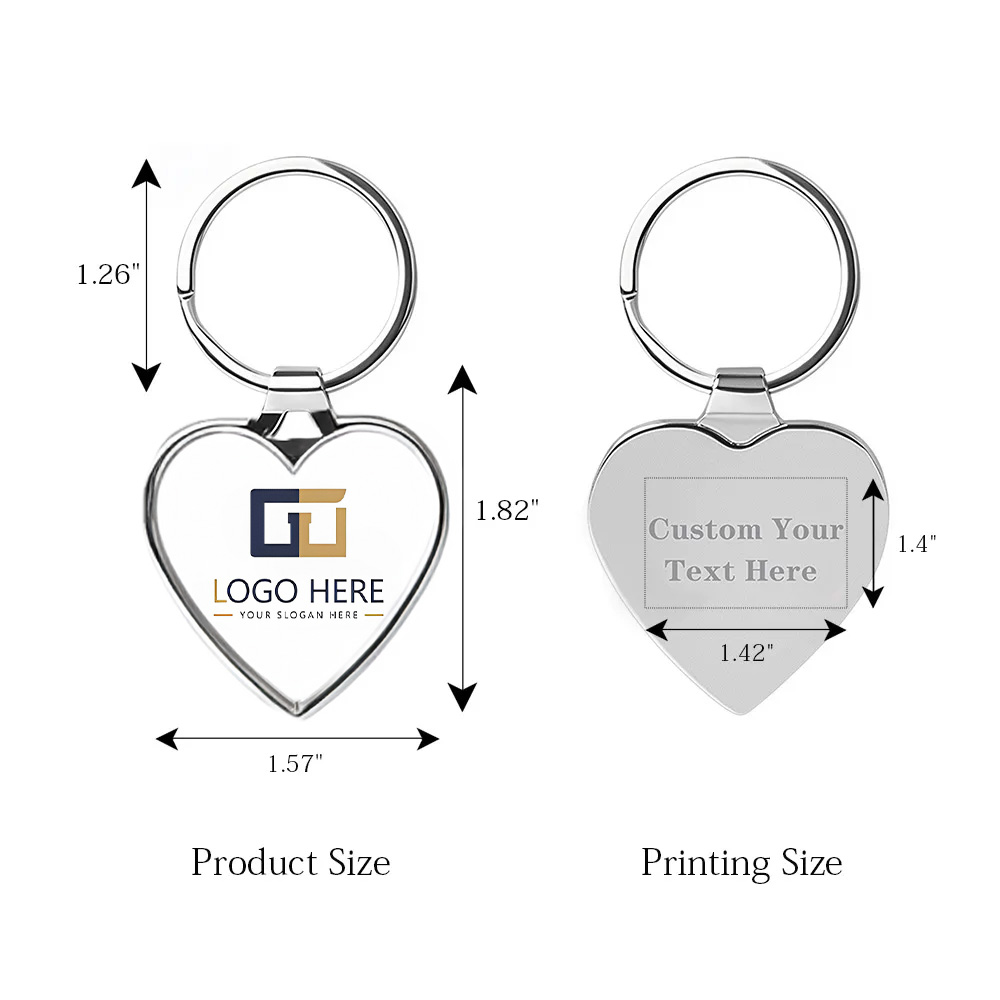 Heart Shape Stainless Steel Keychain With Photo 4