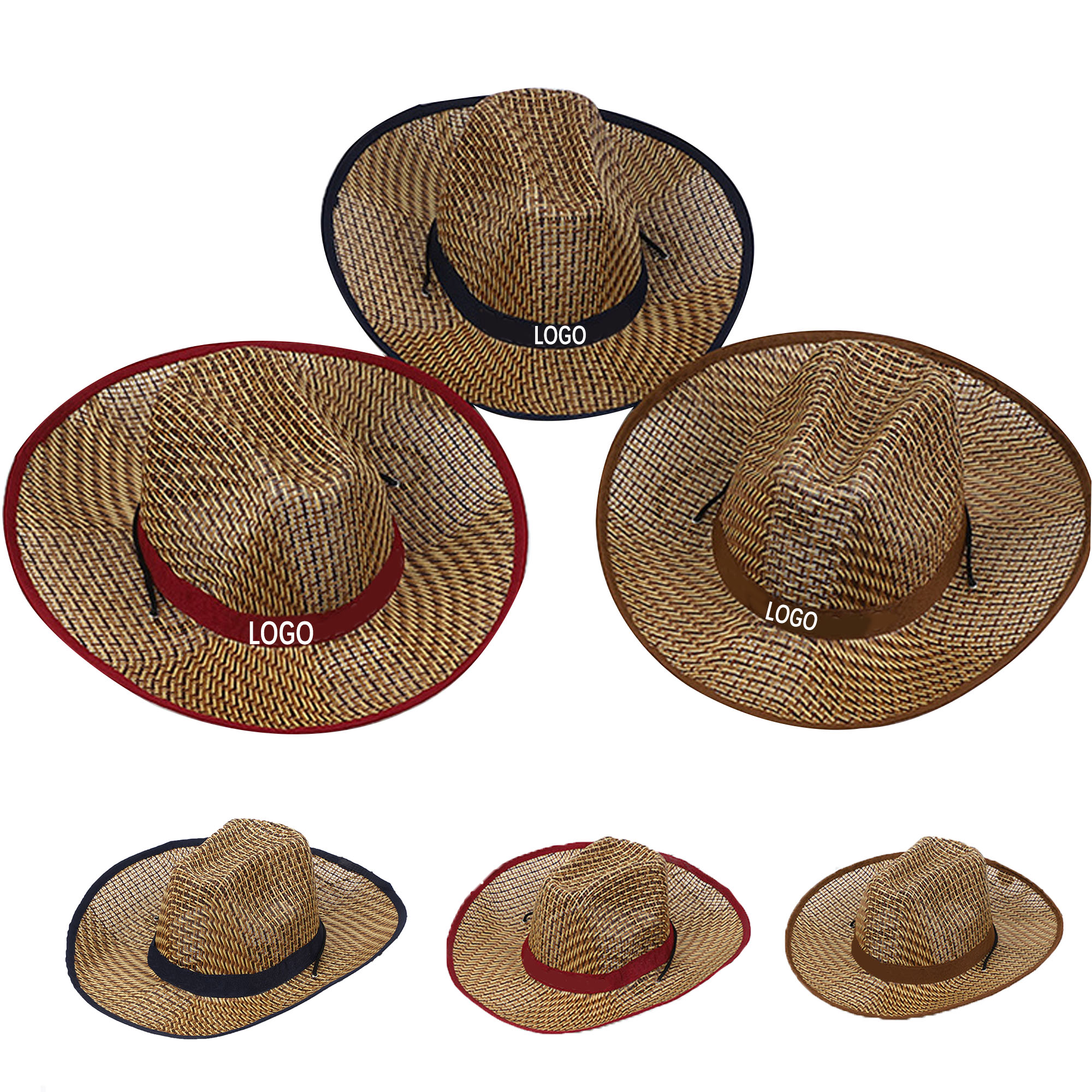 Summer Panama Straw Hat Wide Brim Cowboy 2