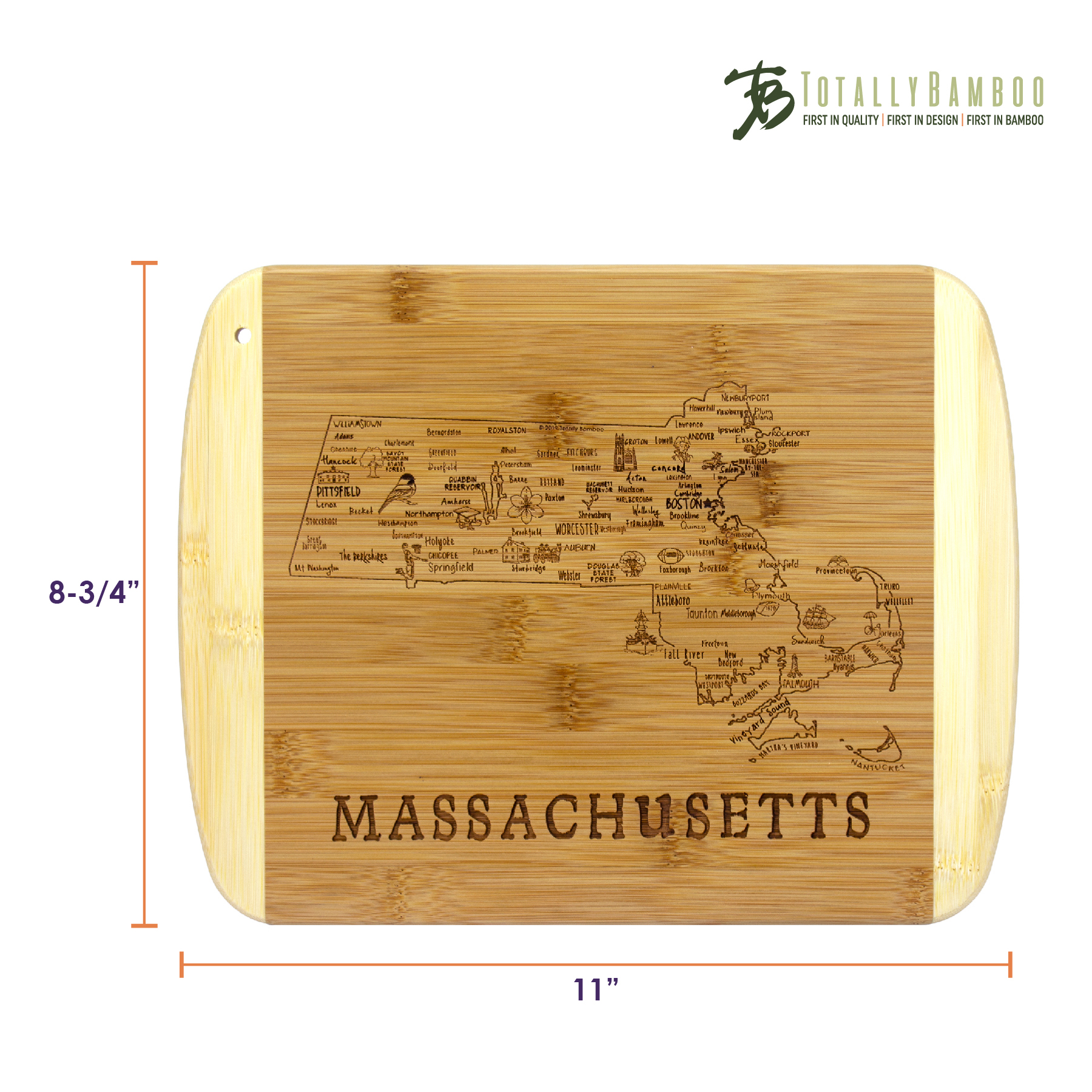 A Slice of Life Massachusetts Serving & Cutting Board 10
